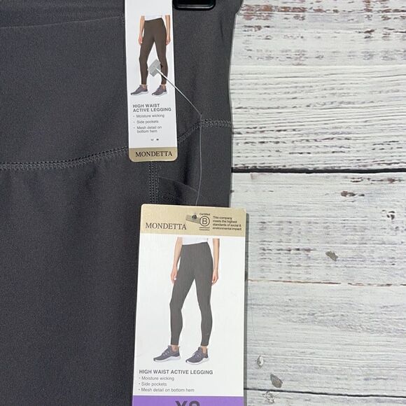 Mondetta Leggings Womens Sz XS performance Gray active luxury stretch pocket New - Picture 4 of 13
